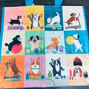 Workout Fitness Dogs Reusable Shopping Tote Bag